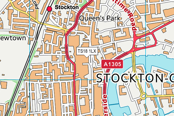 TS18 1LX map - OS VectorMap District (Ordnance Survey)