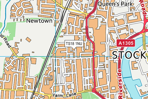 TS18 1NU map - OS VectorMap District (Ordnance Survey)