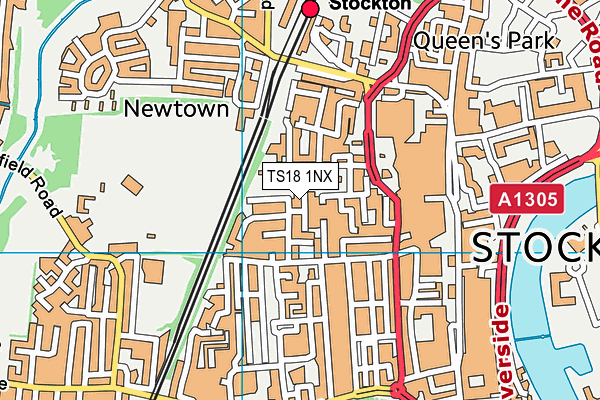 TS18 1NX map - OS VectorMap District (Ordnance Survey)