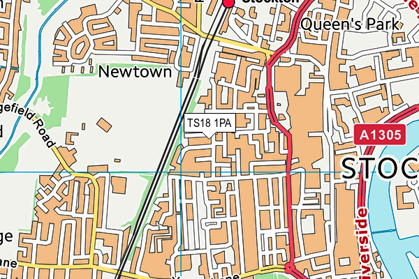 TS18 1PA map - OS VectorMap District (Ordnance Survey)