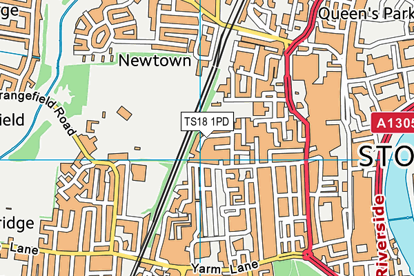 TS18 1PD map - OS VectorMap District (Ordnance Survey)