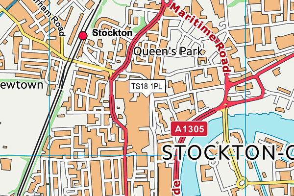 TS18 1PL map - OS VectorMap District (Ordnance Survey)