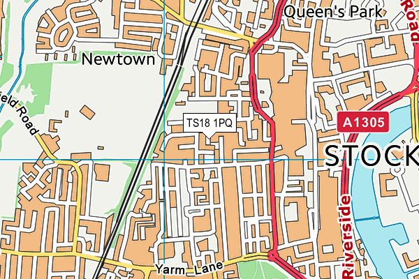 TS18 1PQ map - OS VectorMap District (Ordnance Survey)