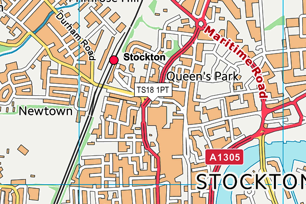 TS18 1PT map - OS VectorMap District (Ordnance Survey)