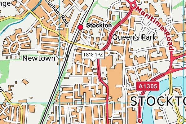 TS18 1PZ map - OS VectorMap District (Ordnance Survey)