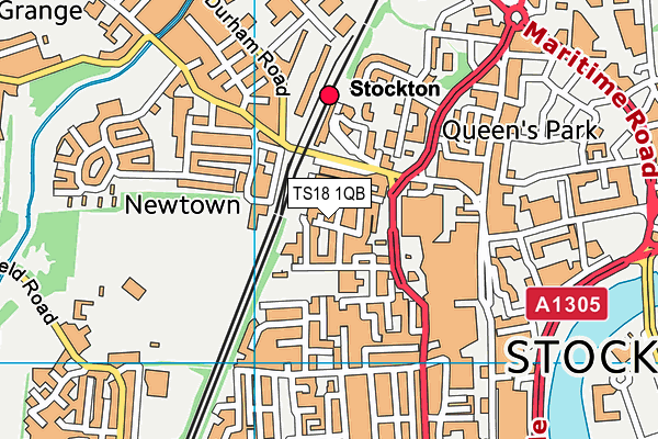 TS18 1QB map - OS VectorMap District (Ordnance Survey)