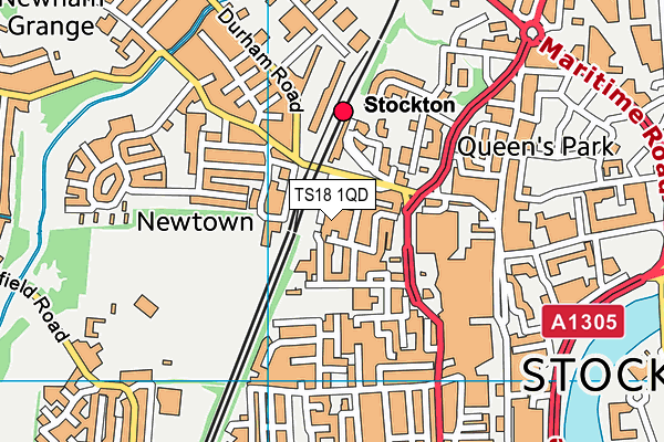 TS18 1QD map - OS VectorMap District (Ordnance Survey)