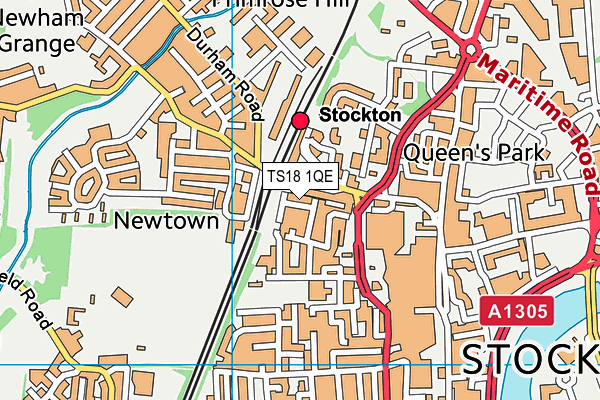 TS18 1QE map - OS VectorMap District (Ordnance Survey)