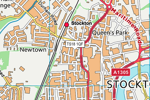 TS18 1QF map - OS VectorMap District (Ordnance Survey)