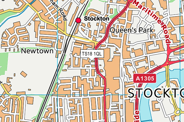 TS18 1QL map - OS VectorMap District (Ordnance Survey)