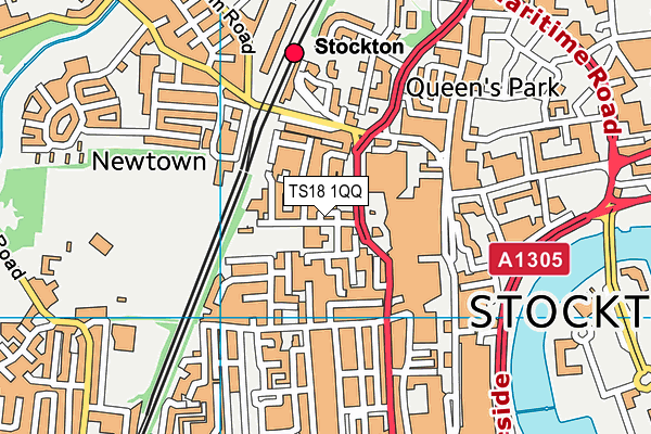 TS18 1QQ map - OS VectorMap District (Ordnance Survey)