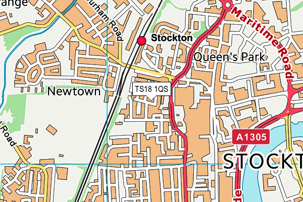 TS18 1QS map - OS VectorMap District (Ordnance Survey)