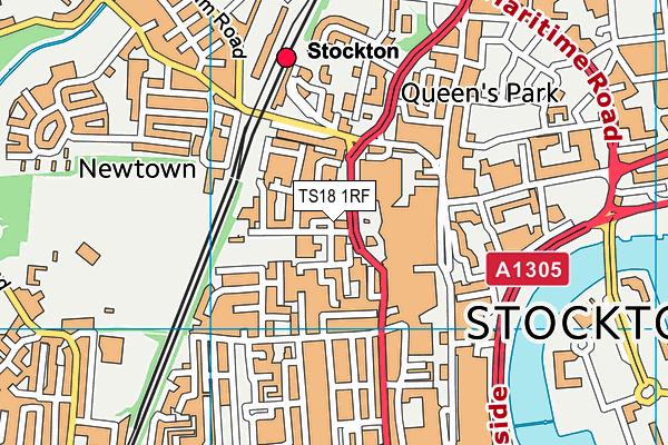 TS18 1RF map - OS VectorMap District (Ordnance Survey)