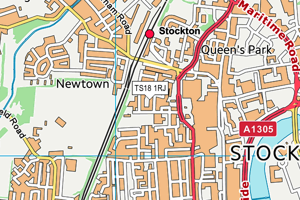 TS18 1RJ map - OS VectorMap District (Ordnance Survey)