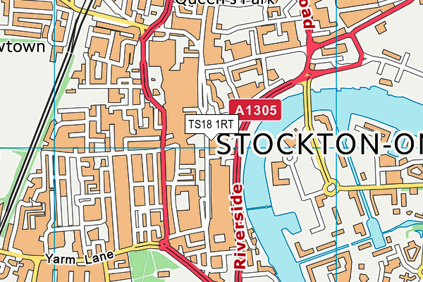 TS18 1RT map - OS VectorMap District (Ordnance Survey)