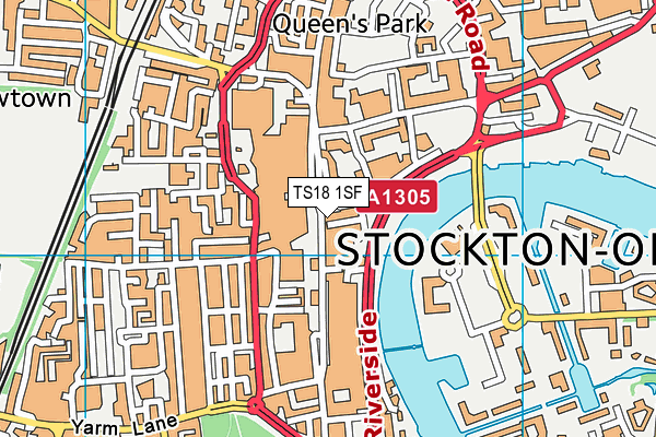 TS18 1SF map - OS VectorMap District (Ordnance Survey)