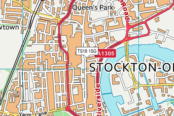 TS18 1SG map - OS VectorMap District (Ordnance Survey)