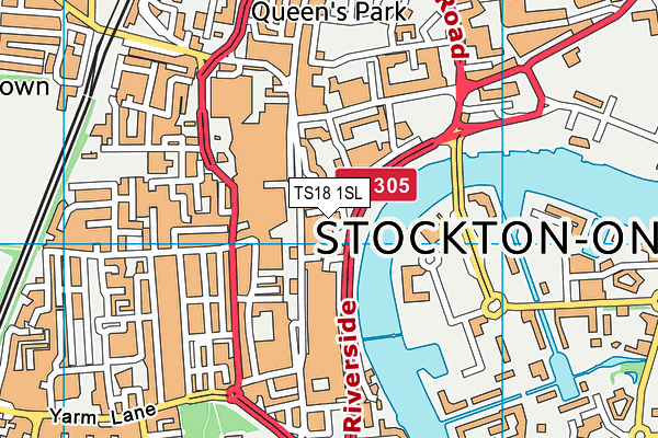 TS18 1SL map - OS VectorMap District (Ordnance Survey)