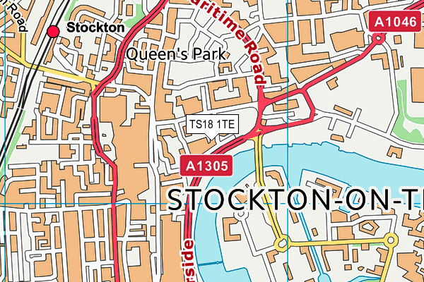 TS18 1TE map - OS VectorMap District (Ordnance Survey)