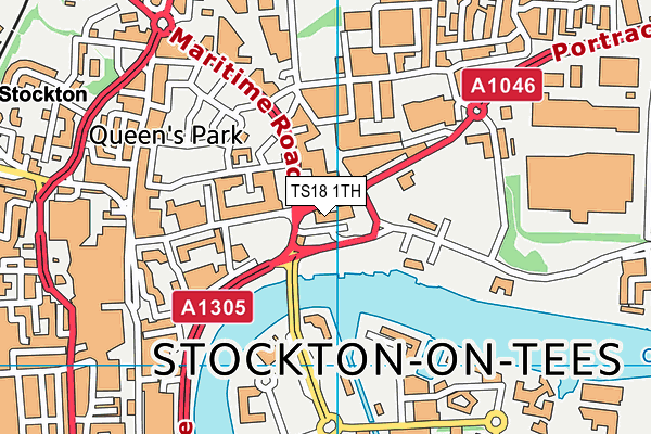 TS18 1TH map - OS VectorMap District (Ordnance Survey)