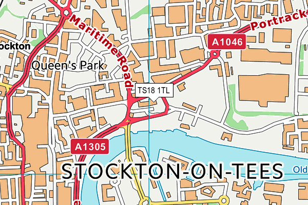 TS18 1TL map - OS VectorMap District (Ordnance Survey)