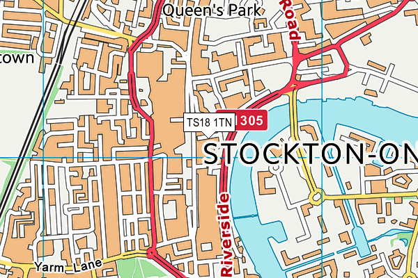 TS18 1TN map - OS VectorMap District (Ordnance Survey)