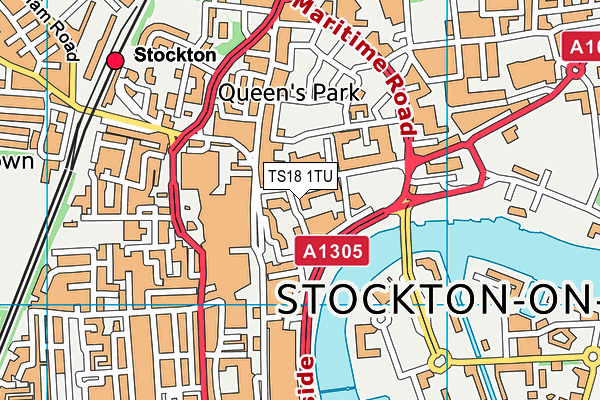 TS18 1TU map - OS VectorMap District (Ordnance Survey)