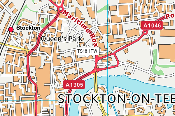 Map of HARTLEPOOL AND STOCKTON HEALTH LTD at district scale
