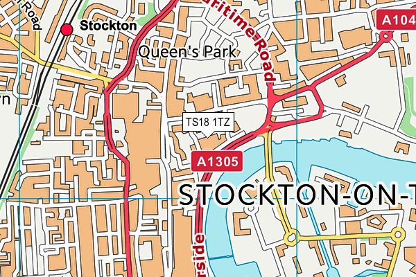 TS18 1TZ map - OS VectorMap District (Ordnance Survey)