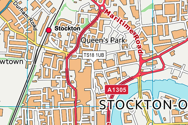 TS18 1UB map - OS VectorMap District (Ordnance Survey)