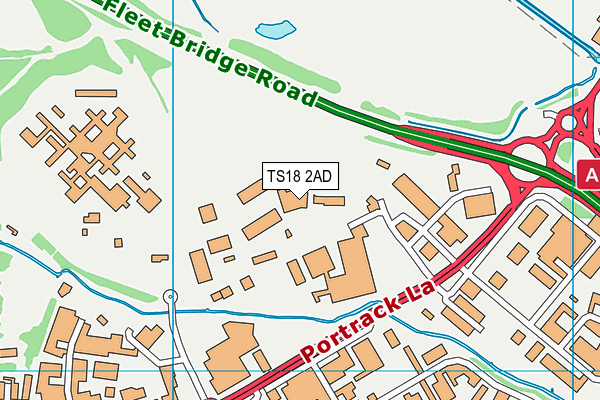 TS18 2AD map - OS VectorMap District (Ordnance Survey)