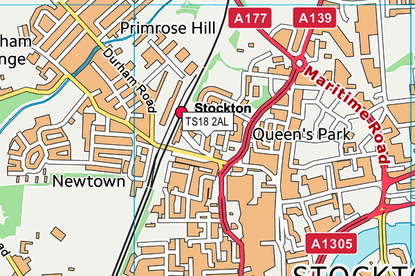 TS18 2AL map - OS VectorMap District (Ordnance Survey)