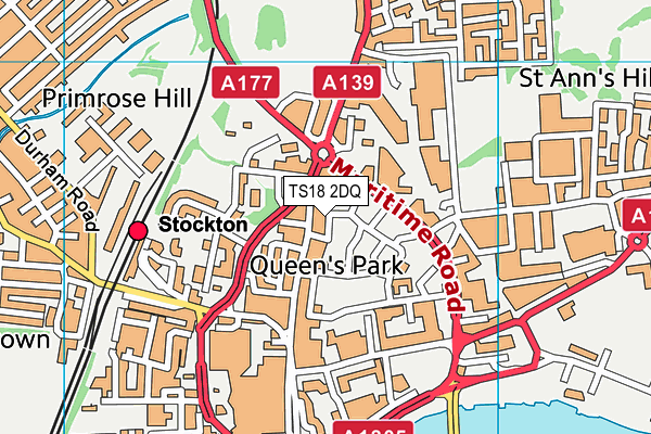 TS18 2DQ map - OS VectorMap District (Ordnance Survey)