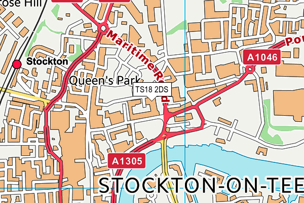 TS18 2DS map - OS VectorMap District (Ordnance Survey)