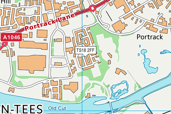 TS18 2FF map - OS VectorMap District (Ordnance Survey)