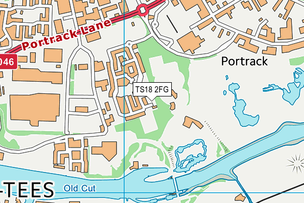 TS18 2FG map - OS VectorMap District (Ordnance Survey)