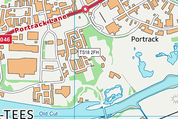 TS18 2FH map - OS VectorMap District (Ordnance Survey)