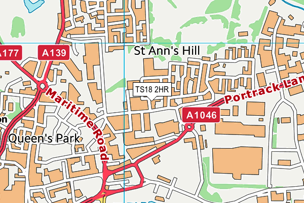 TS18 2HR map - OS VectorMap District (Ordnance Survey)