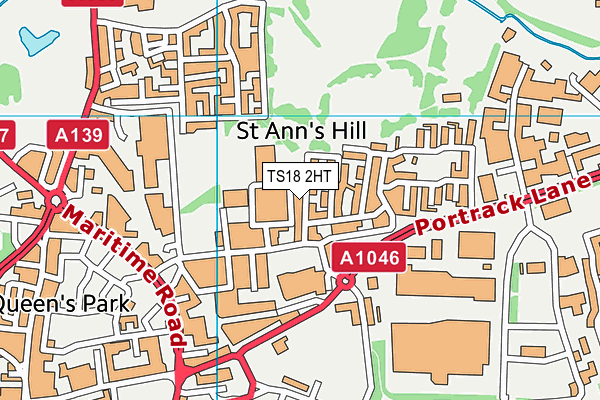 TS18 2HT map - OS VectorMap District (Ordnance Survey)