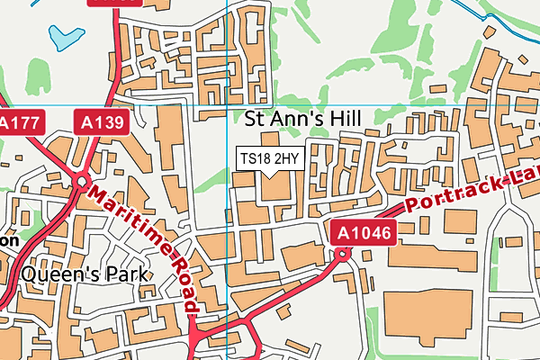 TS18 2HY map - OS VectorMap District (Ordnance Survey)