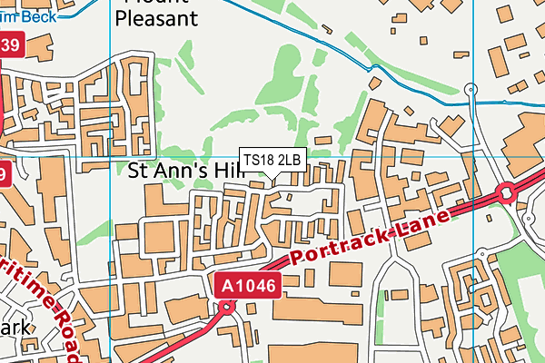 TS18 2LB map - OS VectorMap District (Ordnance Survey)