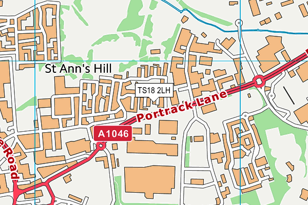 TS18 2LH map - OS VectorMap District (Ordnance Survey)