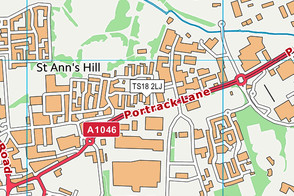 TS18 2LJ map - OS VectorMap District (Ordnance Survey)