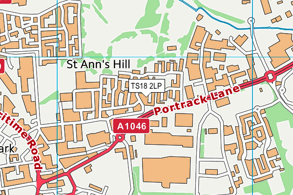 TS18 2LP map - OS VectorMap District (Ordnance Survey)