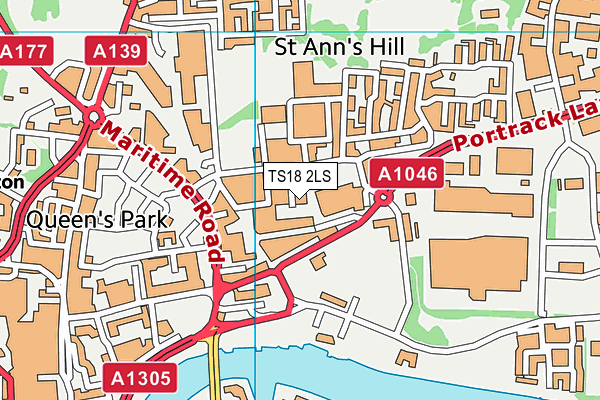 TS18 2LS map - OS VectorMap District (Ordnance Survey)