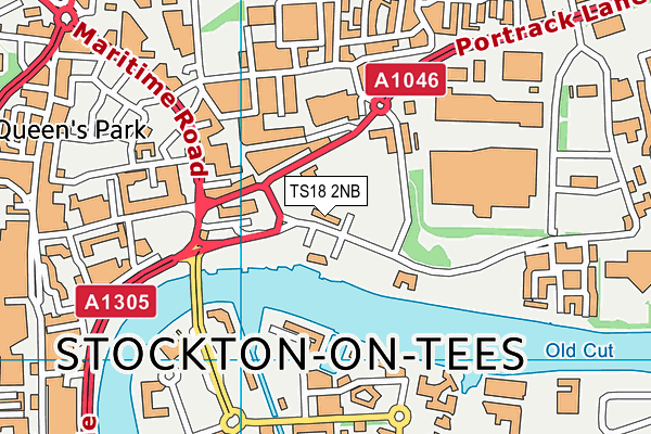 TS18 2NB map - OS VectorMap District (Ordnance Survey)