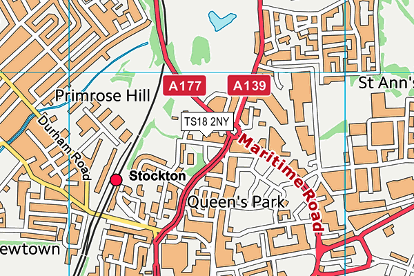 TS18 2NY map - OS VectorMap District (Ordnance Survey)