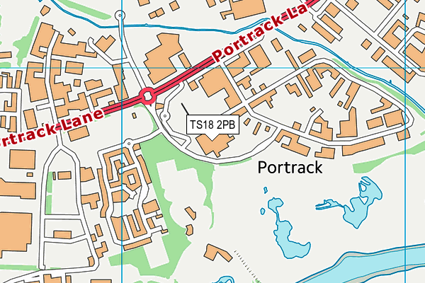 TS18 2PB map - OS VectorMap District (Ordnance Survey)