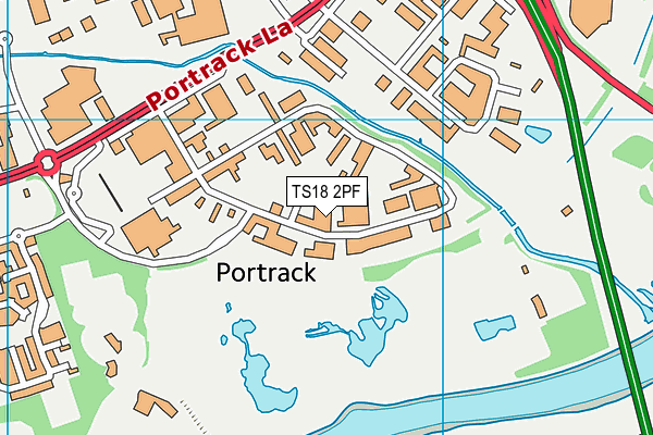 TS18 2PF map - OS VectorMap District (Ordnance Survey)