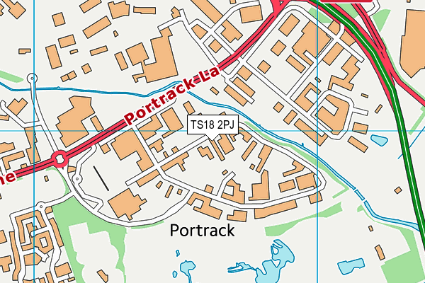 TS18 2PJ map - OS VectorMap District (Ordnance Survey)